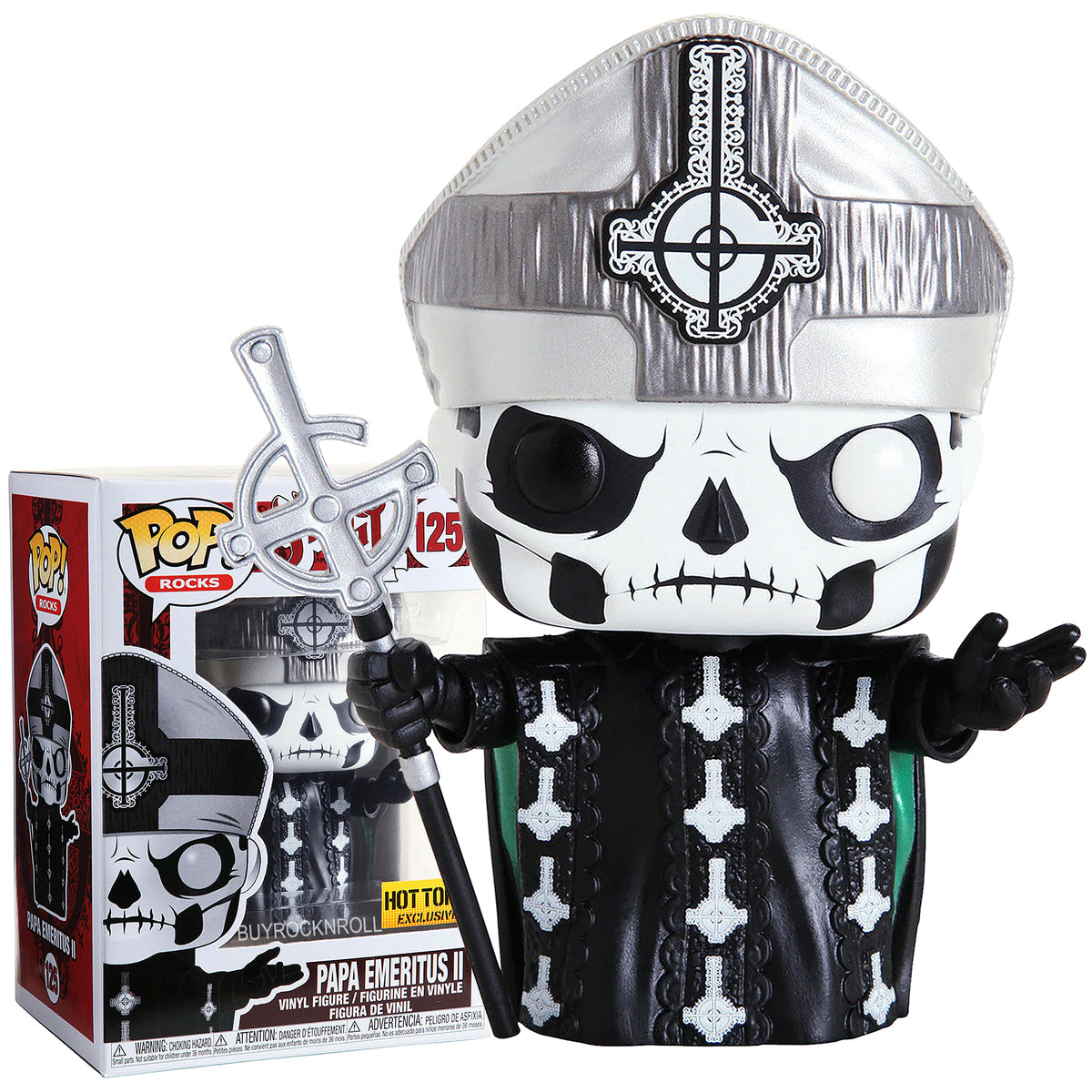 Ghost Collectible: 2019 Funko Pop! Rocks Papa Emeritus II Figure #125 in a Stacks Display Case