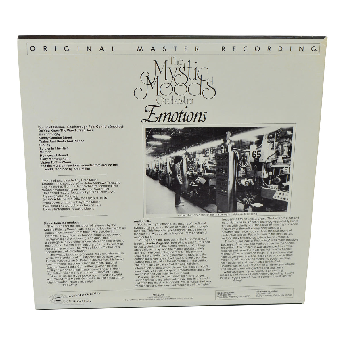 MFSL Collectors: 1979 Mobile Fidelity The Mystic Moods Orchestra Emotions LP #1-001