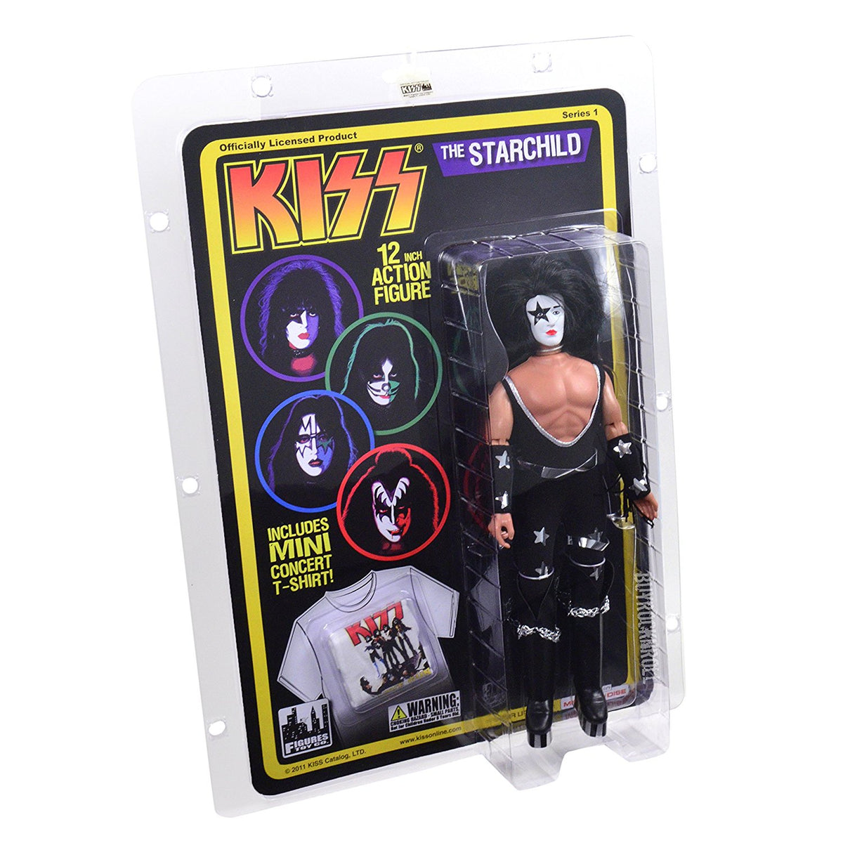 KISS 2011 Figures Toy Company Love Gun Series 1 Paul Stanley Starchild 12" Retro Mego Doll In Protective Display Case
