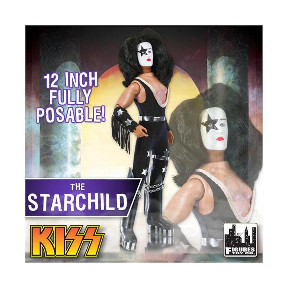 KISS 2011 Figures Toy Company Love Gun Series 1 Paul Stanley Starchild 12" Retro Mego Doll In Protective Display Case