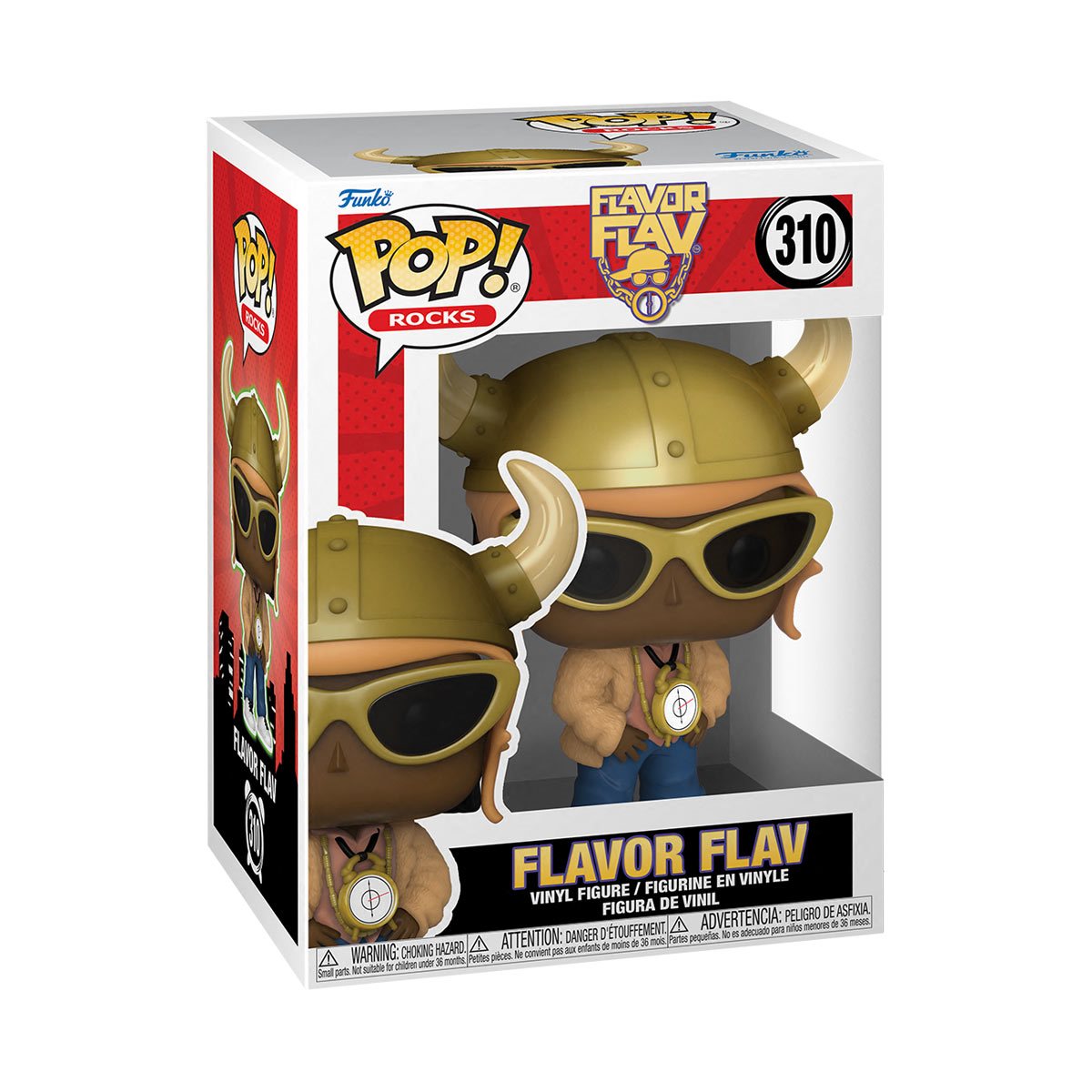 Public Enemy Collectible 2023 Funko Flavor Flav Pop Rocks Figure #310 in Protector