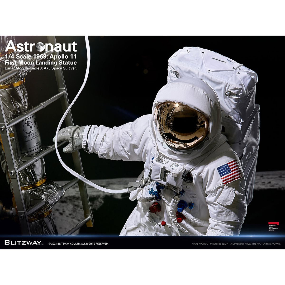 SOLD OUT! Apollo 11 Collectible 2021 Blitzway 1/4 Scale 1969 Astronaut Moon Landing Statue