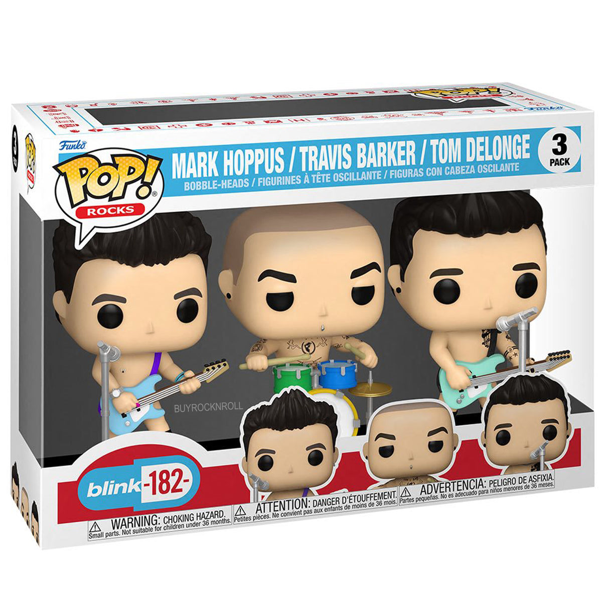 Blink-182 Collectible 2023 Handpicked Funko Pop Rocks What's My Age Again? Figure 3-Pack