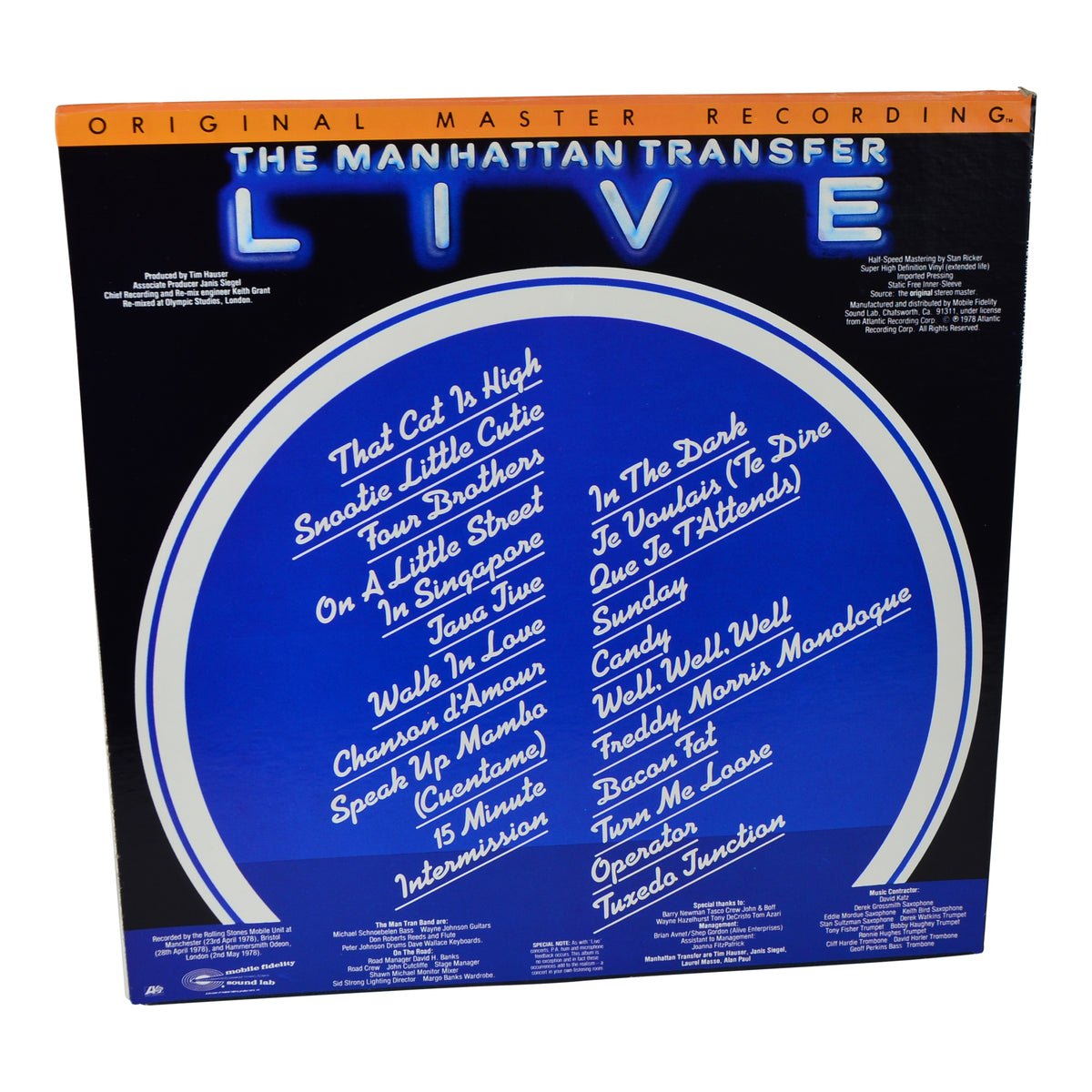 MFSL Collectors: 1979 Mobile Fidelity The Manhattan Transfer Live LP #1-022