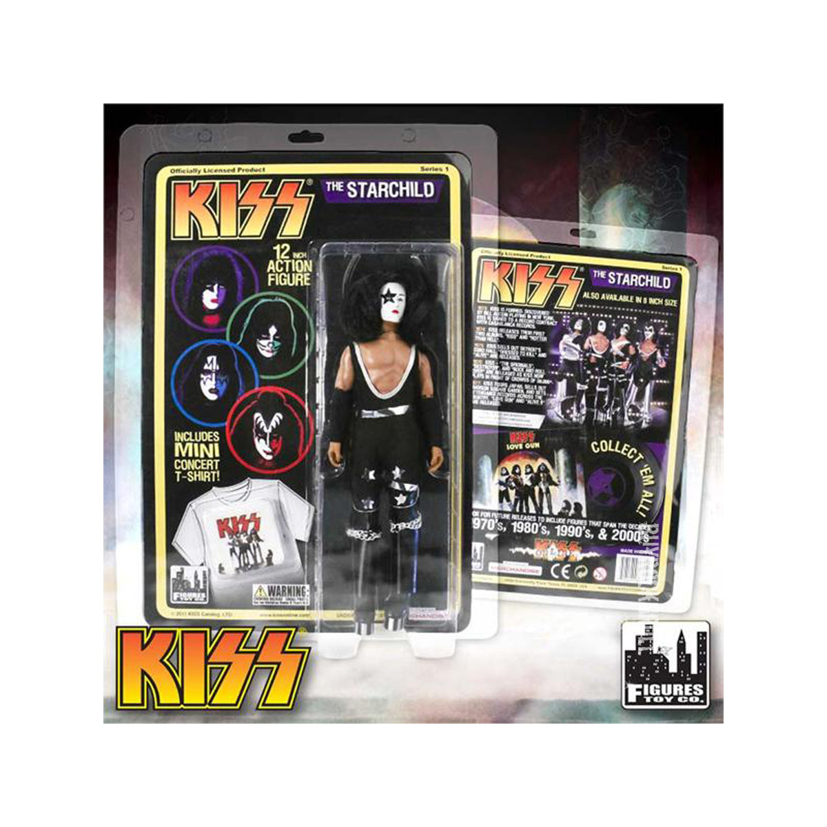 KISS 2011 Figures Toy Company Love Gun Series 1 Paul Stanley Starchild 12" Retro Mego Doll In Protective Display Case