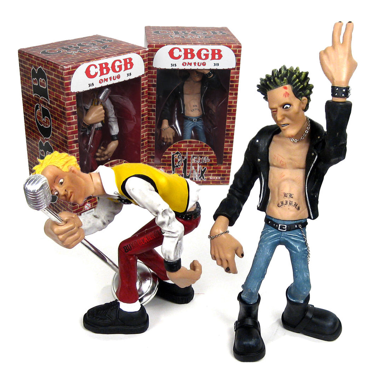 SOLD OUT! Sex Pistols Collectibles: 2003 CBGB Punx Club Figures - Maxx & Badd Apple aka Sid Vicious and Johnny Rotten