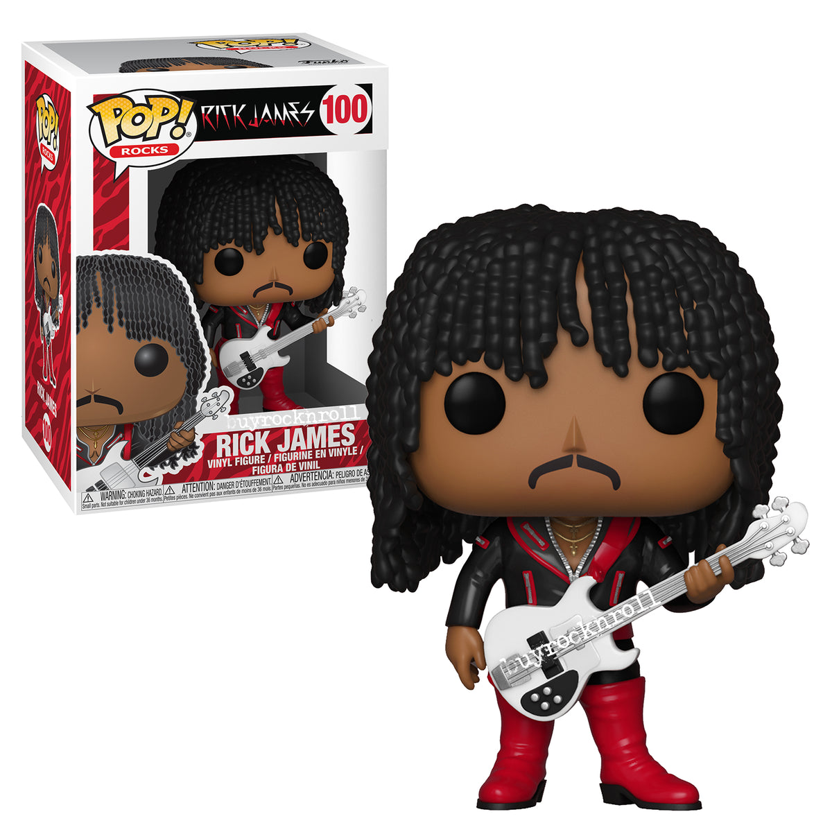 Rick James Handpicked Funko Pop! Rocks Super Freak Figure #100 in Display Case