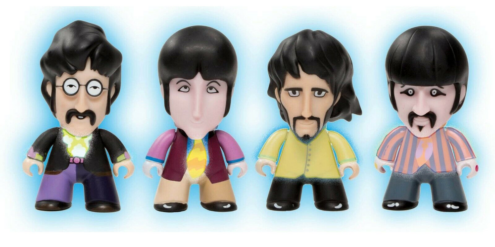 The Beatles 2019 Collectilbe Titans Yellow Submarine Glow in the Dark 3" Figure Set