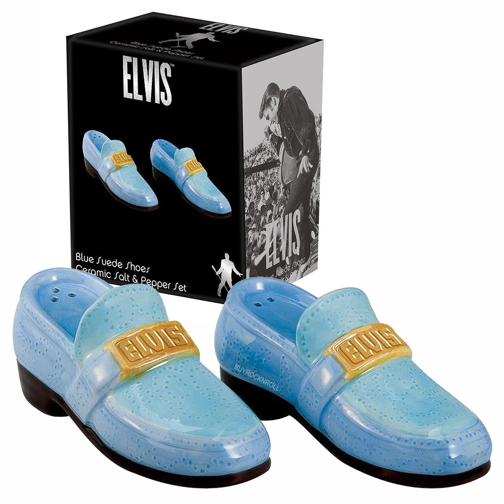 Elvis Presley Collectible 2018 Vandor Blue Suede Shoes Ceramic Salt and Pepper Set