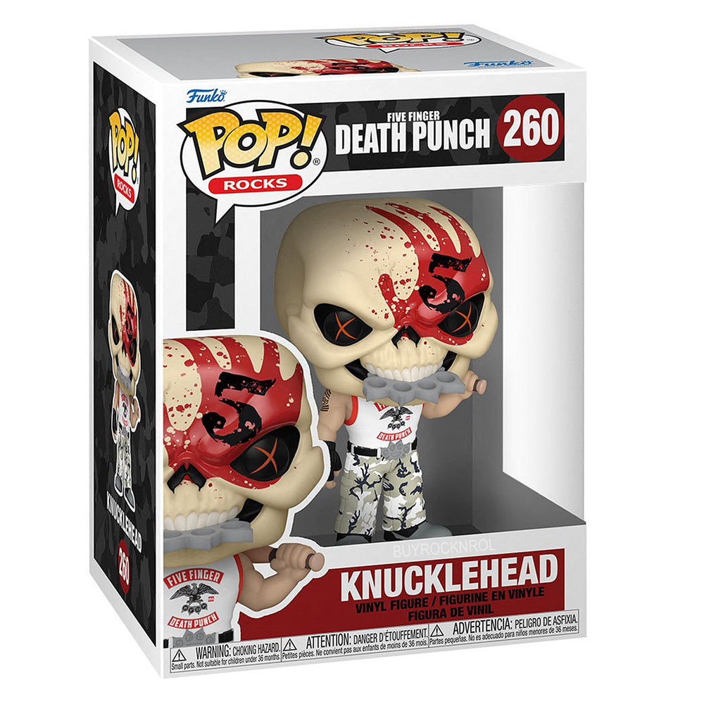 Five Finger Death Punch Collectible Funko 2022 POP Rocks FFDP Mascot Knucklehead Figure #260