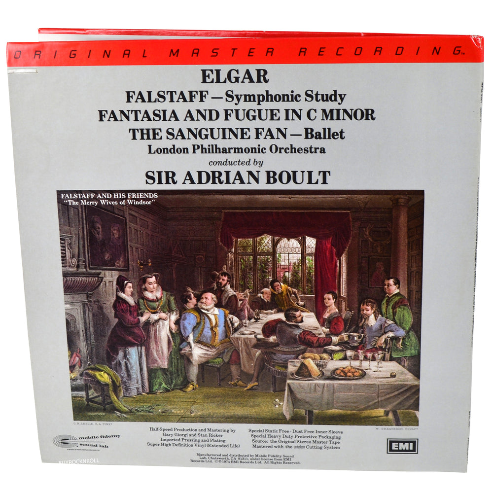 MFSL 1981 Mobile Fidelity Adrian Boult Elgar Falstaff Symphonic Study LP #2-501