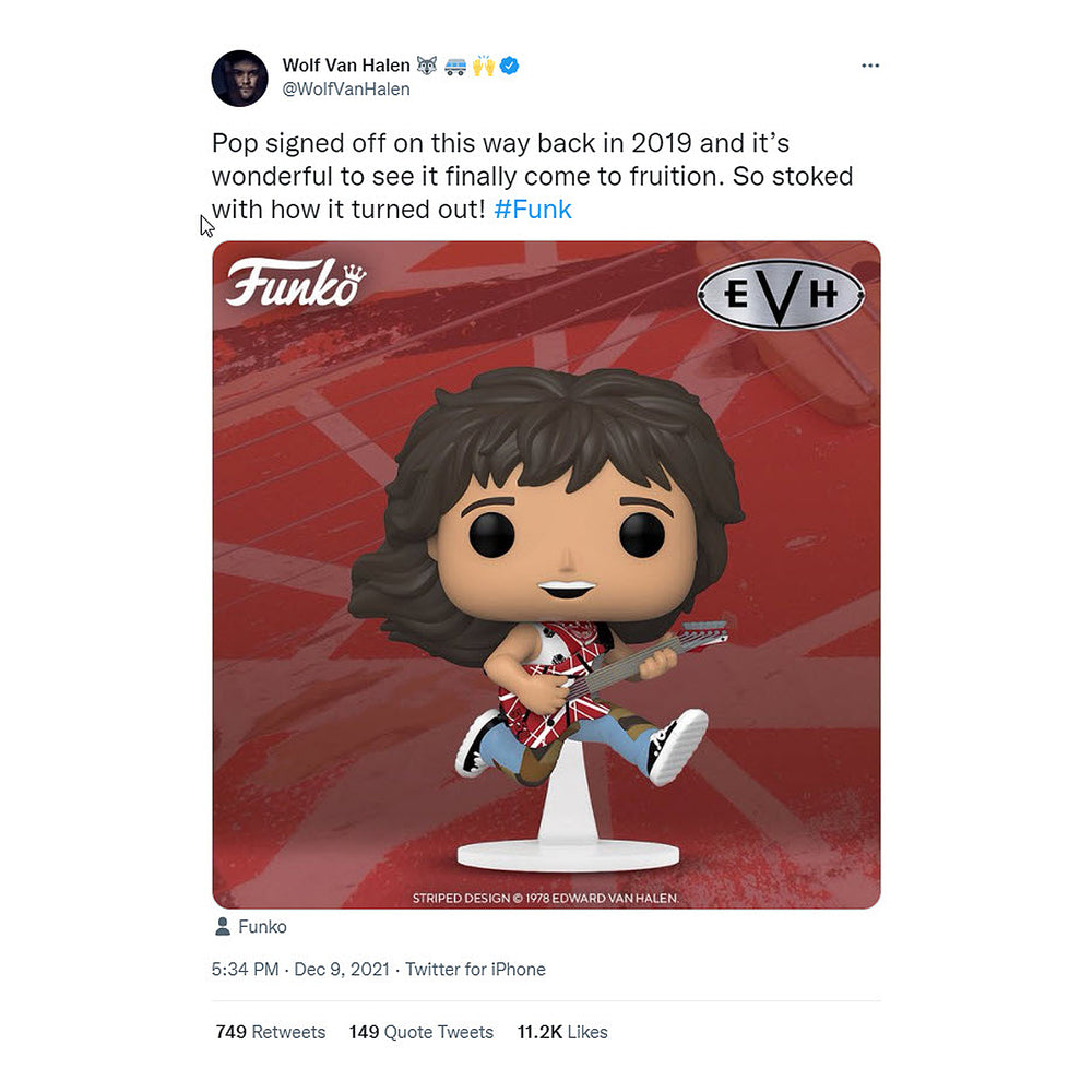 Van Halen 2021 Collectible Funko Pop Rocks Eddie #258 Figure-Guitar - NM/MT Box