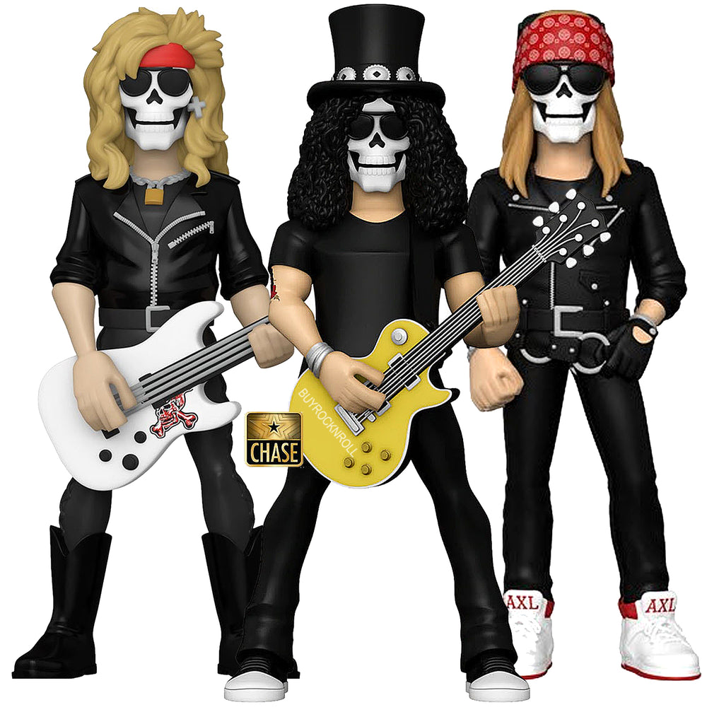 Guns N Roses Handpicked 2022 Funko Gold Vinyl Axl Slash & Duff Chase Figures Set