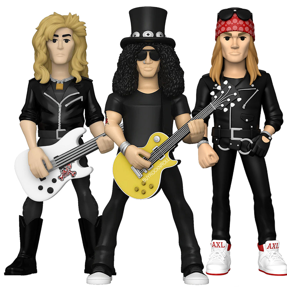 Guns N Roses Handpicked 2022 Funko Gold Vinyl Axl Slash & Duff Figure Set