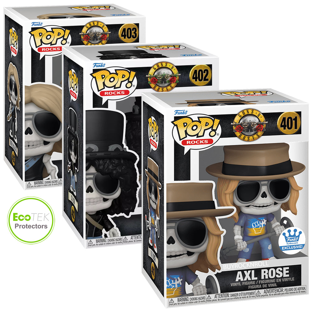 Guns N Roses 2024 Funko Pop! Rocks  Exclusive Axl Rose Slash & Duff McKagan Set