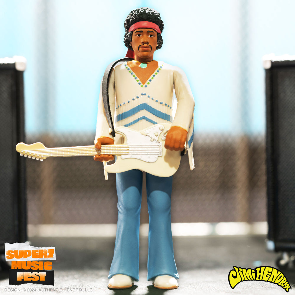 Jimi Hendrix Collectible 2024 Handpicked Super7 Reaction Festival 1969 Figure (Woodstock)