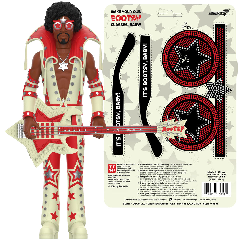 Bootsy Collins Collectible Unpunched Super7 Glow in the Dark Reaction Figure