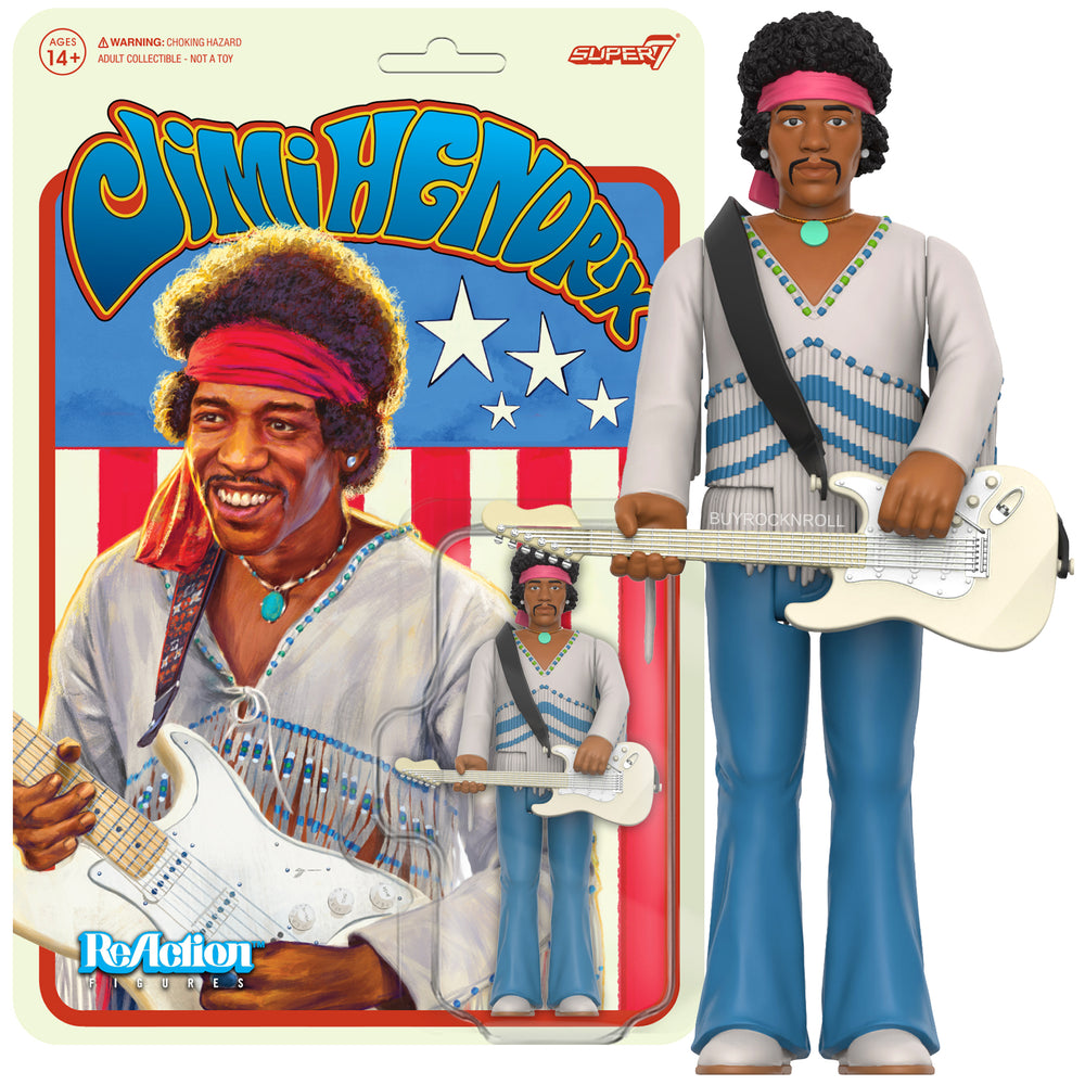 Jimi Hendrix Collectible 2024 Handpicked Super7 Reaction Festival 1969 Figure (Woodstock)