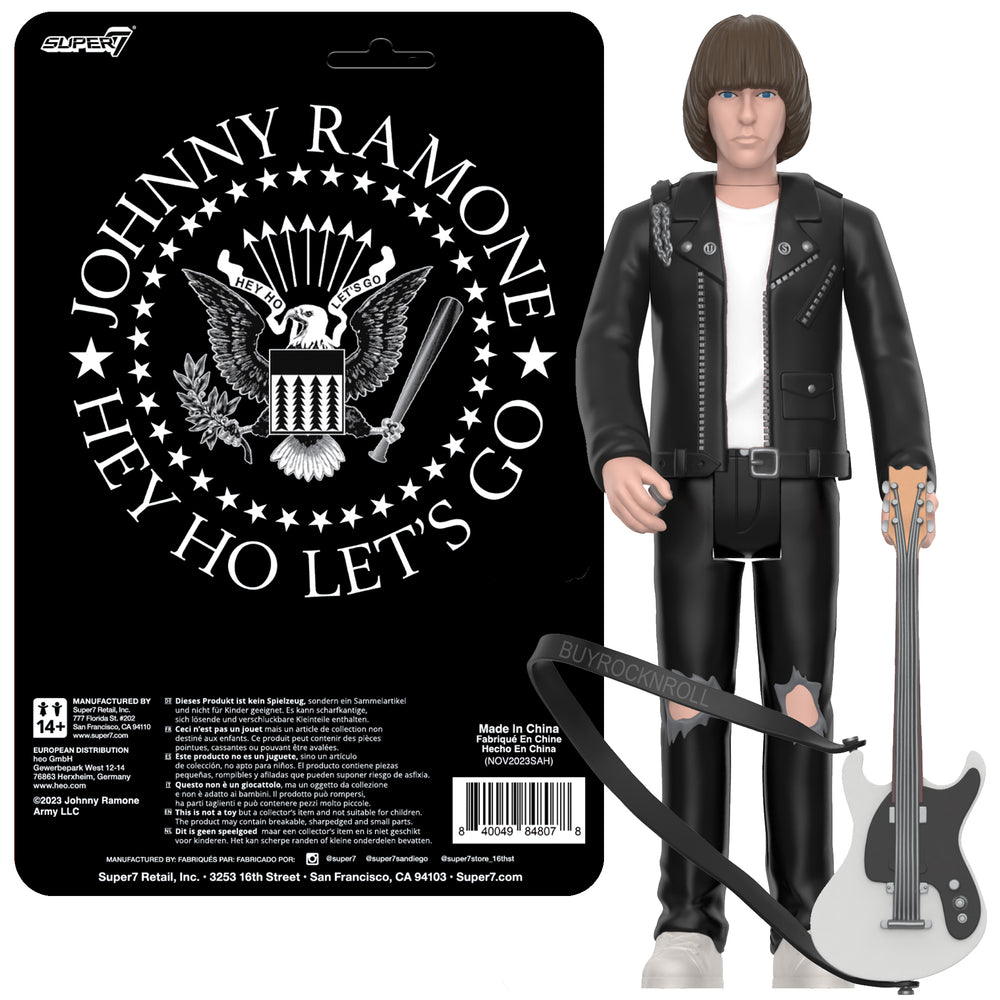 Ramones Collectible Super7 Reaction Johnny Ramone White Shirt Figure Unpunched