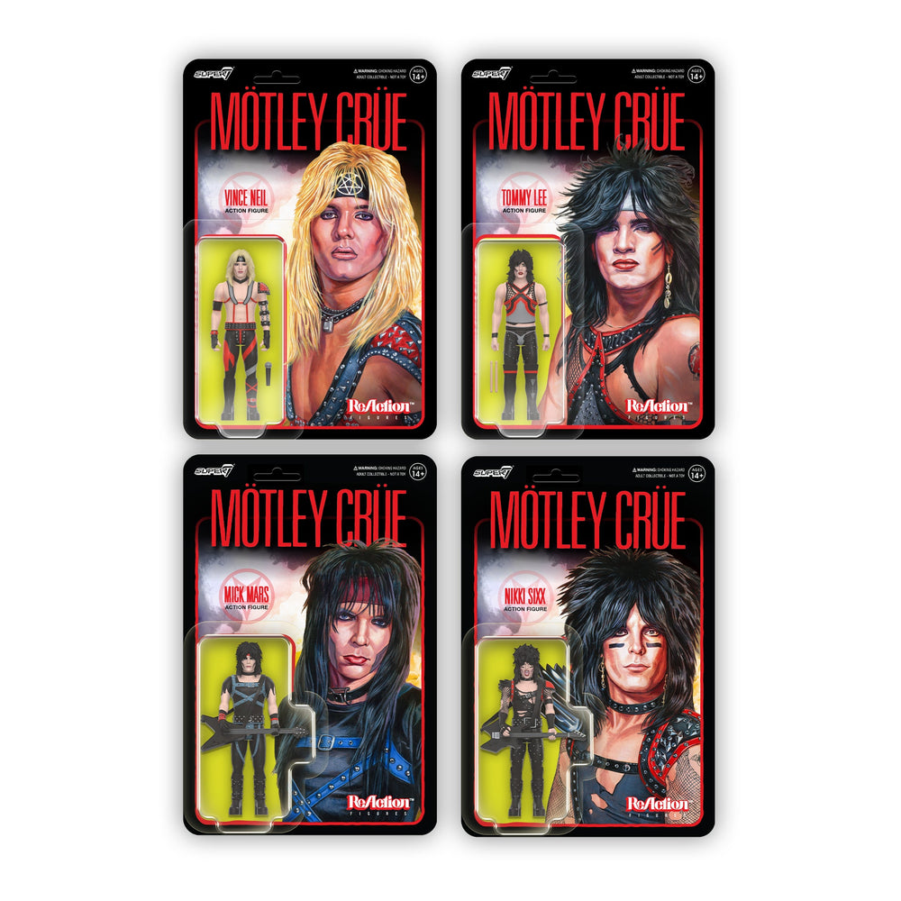 Motley Crue Collectible 2024 Handpicked Super7 Reaction Figure Set