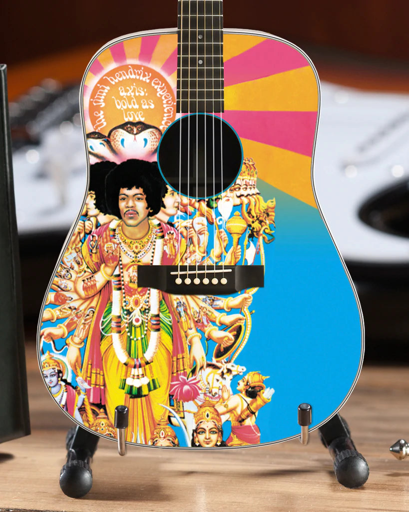Axe Heaven Jimi Hendrix AXIS Bold As Love Mini Acoustic Guitar Model In Collectors Packaging.Sleeve