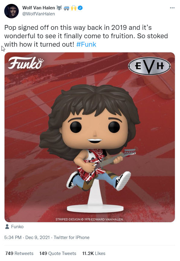 Van Halen 2021 Handpicked Funko Pop Rocks Eddie & Guitar #258 Figure / Protector