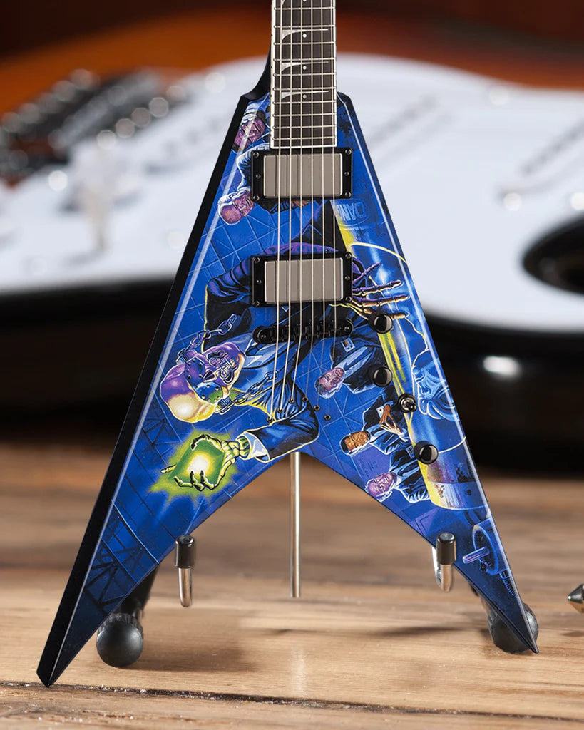 Megadeth Collectible Dave Mustaine Signature V Rust In Peace Mini Guitar