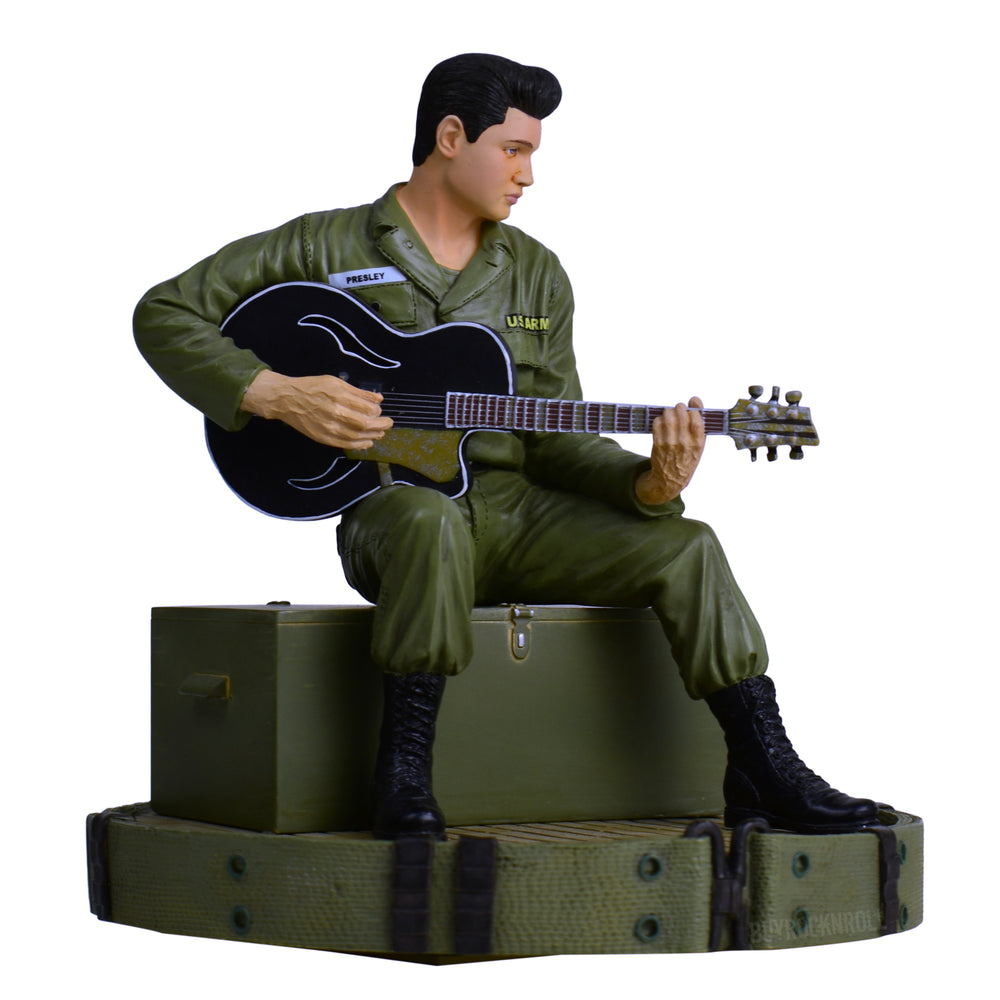 Elvis Presley Collectible: KnuckleBonz 2009 Elvis In Army Rock Iconz Statue