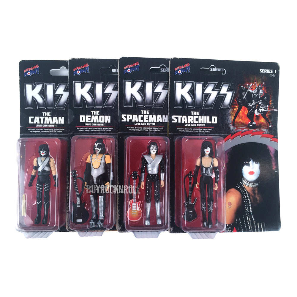 KISS Collectible 2015 Bif Bang Pow! Series 1 Love Gn 3 3/4 Inch 4 Figures Set