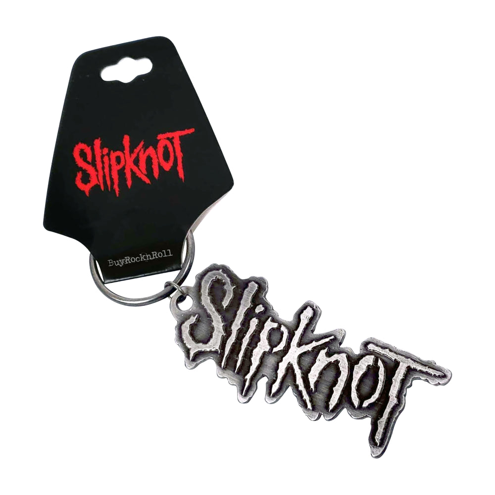 Rare Slipknot Collectible 2008 Black Aluminum Metal Signature Logo Keychain