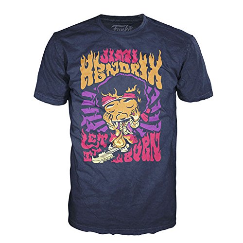 Jimi Hendrix 2017 Funko Pop! Rocks Monterey Fire Figure T-Shirt - SMALL