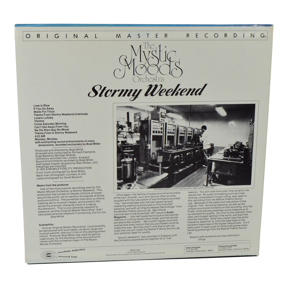 MFSL Collectors: 1978 Mobile Fidelity The Mystic Moods Orchestra Stormy Weekend LP #1-003
