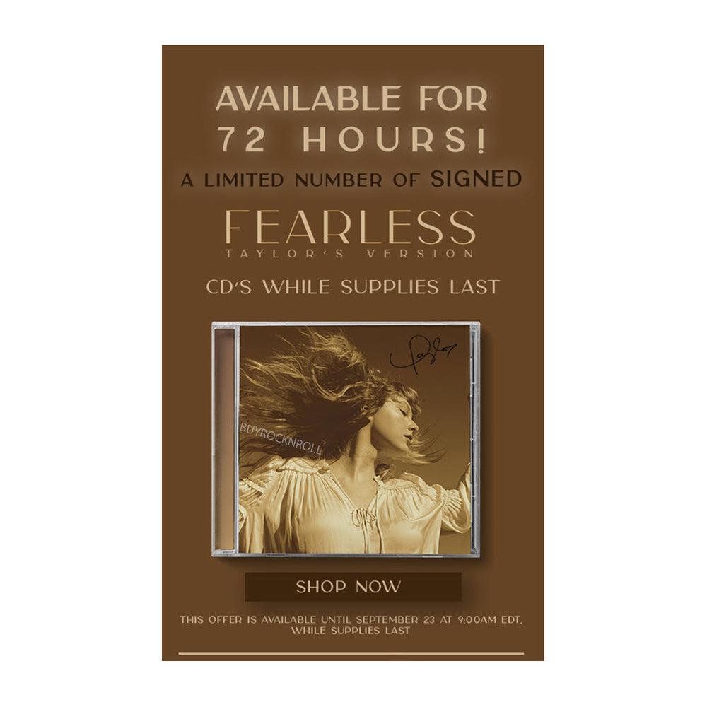 SOLD OUT! Taylor Swift Collectible 2021 Taylor's Version Limited Edition Fearless Autographed/Signed CD