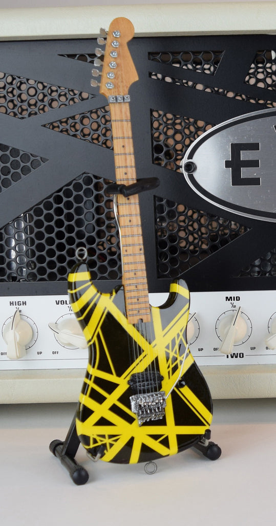 Eddie Van Halen Collectible Axe Heaven VH2 "Bumblebee" Mini Guitar Replica in EVH Guitar Case