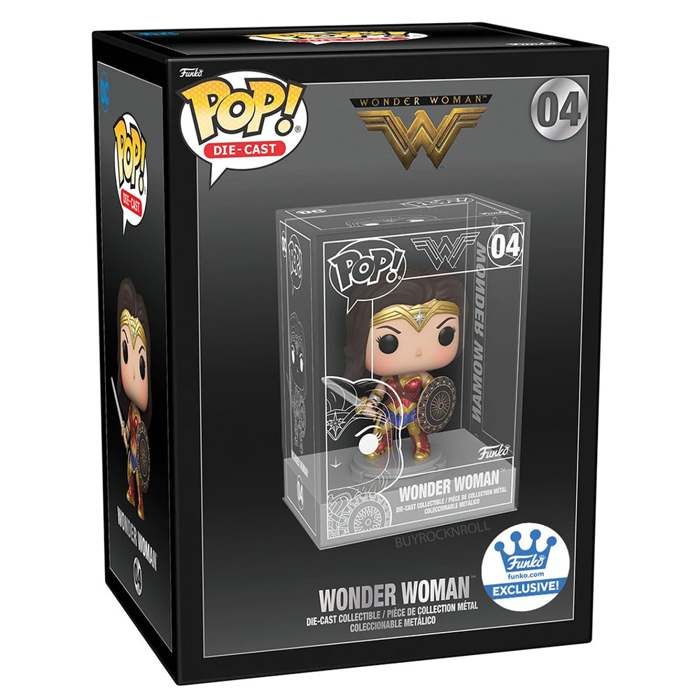 Wonder Woman Collectible 2022 Funko Shop Exclusive Pop! Die-Cast DC Comics Figure w/ Sword & Shield