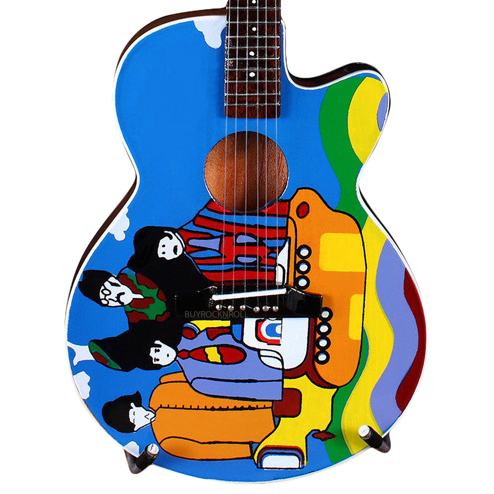Fab Four Collectible Axe Heaven "Yellow Submarine" Mini Acoustic Guitar Replica