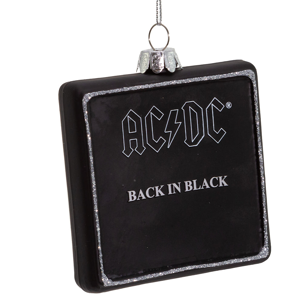 AC/DC Collectible 2021 Kurt Adler Glass Back In Black Album 3.5" Christmas Ornament - AC4212