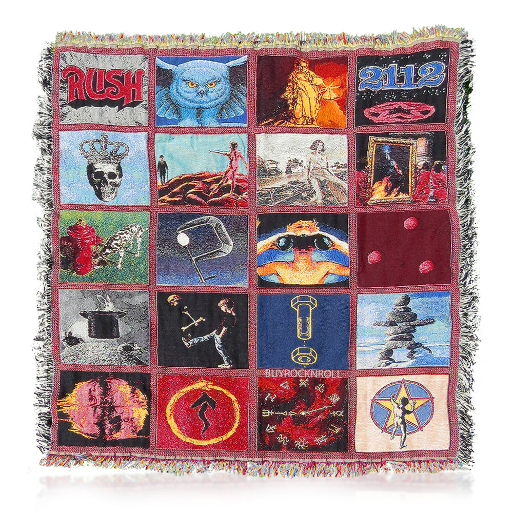 RUSH 2020 Collectible LP Album Cover Logos Woven Blanket/Wall Hanging 50"x 60"