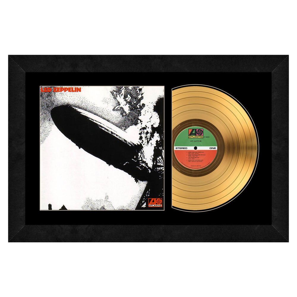 Led Zeppelin 1969 First Album 24kt Gold Record LP Album - Framed 17x26 ...