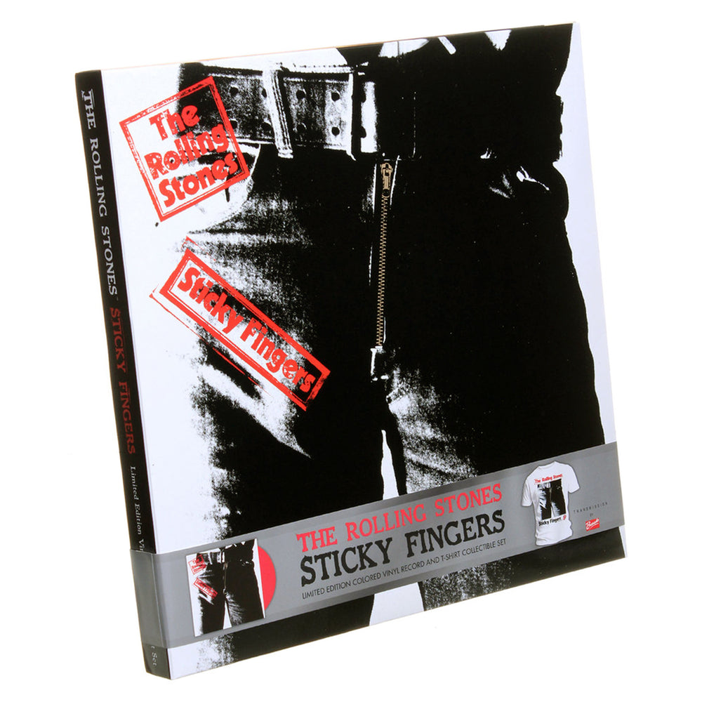 Rolling Stones Collectible 2009 Sticky Fingers Red Vinyl LP Album T-Shirt Box Set - Medium Tee